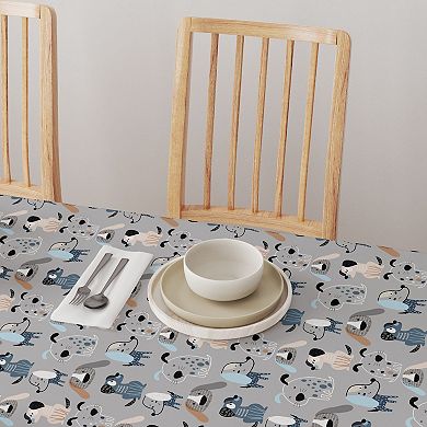 Square Tablecloth, 100% Polyester, 70x70", Cartoon Pets