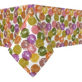 Rectangular Tablecloth, 100% Cotton, 60x104", Colorful Dot Stamps