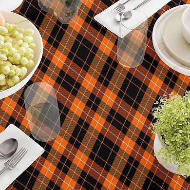 Square Tablecloth, 100% Polyester, 60x60", Halloween Plaid
