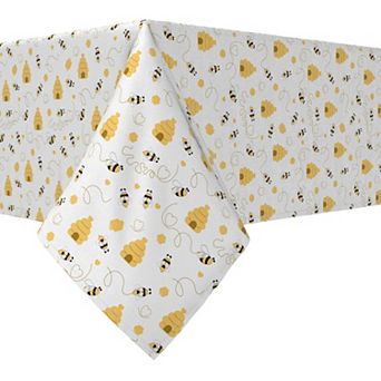 Rectangular Tablecloth, 100% Cotton, 52x104", Bees & Bee hives