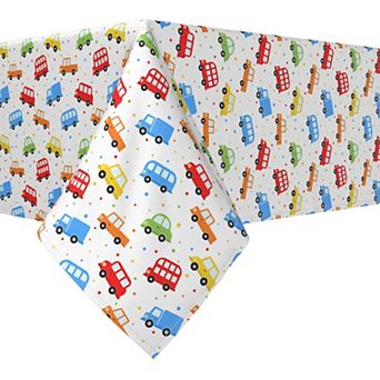 Rectangular Tablecloth, 100% Cotton, 52x104", Automobile Repeat