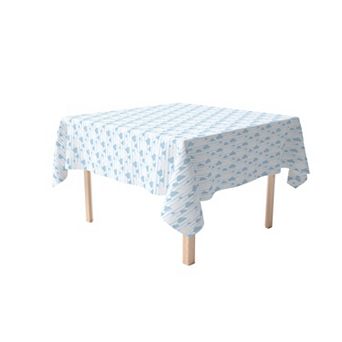 Square Tablecloth, 100% Polyester, 54x54", Blue Clouds & Stripes