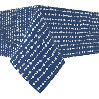Rectangular Tablecloth, 100% Cotton, 52x104", Dots in Stripes