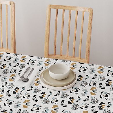 Square Tablecloth, 100% Polyester, 54x54", Dog Faces Drawing