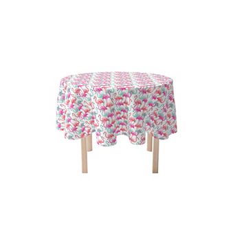 Round Tablecloth, 100% Polyester, 60" Round, Flamingo Beach