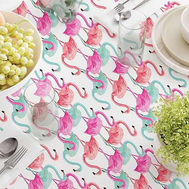 Round Tablecloth, 100% Polyester, 60" Round, Flamingo Beach