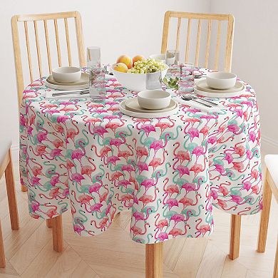 Round Tablecloth, 100% Polyester, 60" Round, Flamingo Beach
