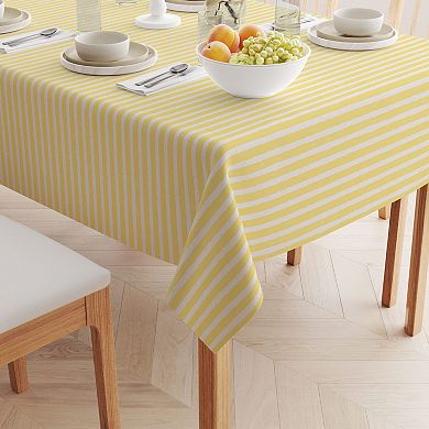 Rectangular Tablecloth, 100% Cotton, 52x104", Lemonade Stripe