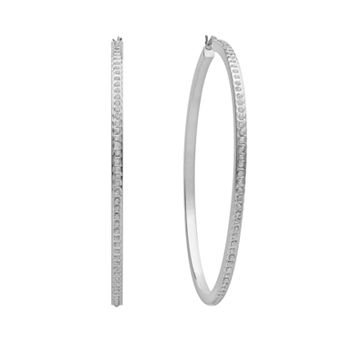 Diamond Mystique™ Platinum-Over-Silver Diamond Accent Hoop Earrings