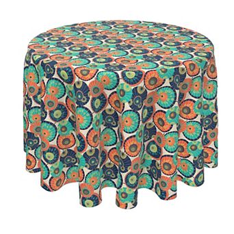 Round Tablecloth, 100% Polyester, 90" Round, Traditional Japanese Umbrella