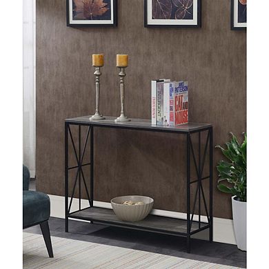 Convenience Concepts Tucson Wedge End Table, Black / Cherry | Meses sin interés