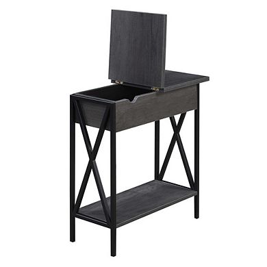 Convenience Concepts Tucson Flip Top End Table with Charging Station