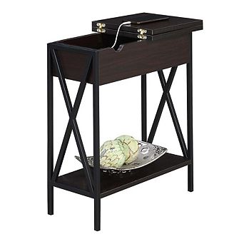 Convenience Concepts Tucson Flip Top End Table with Charging Station