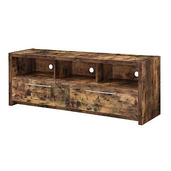 Convenience Concepts Newport Marbella 60 inch TV Stand with Cabinets and Shelves, Barnwood