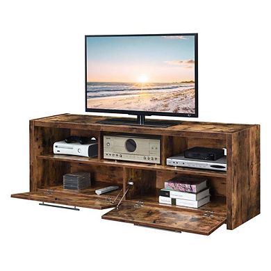 Convenience Concepts Newport Marbella 60 inch TV Stand with Cabinets and Shelves, Barnwood