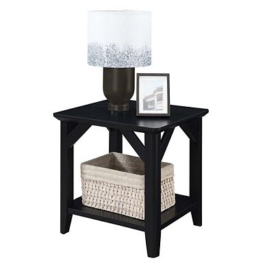 Convenience Concepts Winston End Table with Shelf, White