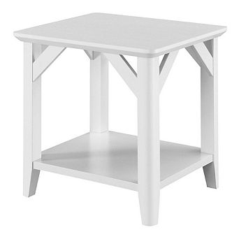 Convenience Concepts Winston End Table with Shelf, White