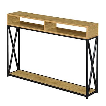 Convenience Concepts Tucson Deluxe 2 tier Console Table, English Oak Black
