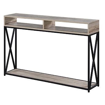 Convenience Concepts Tucson Deluxe 2 tier Console Table, English Oak Black