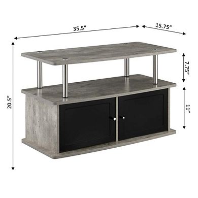 Convenience Concepts Designs2Go TV Stand with 2 Storage Cabinets and Shelf