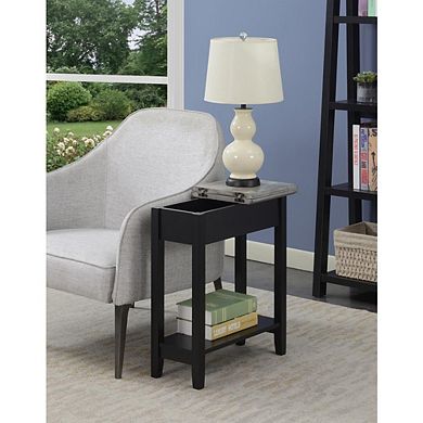 Convenience Concepts American Heritage Flip Top End Table, Faux Birch/Black