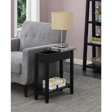 Convenience Concepts American Heritage Flip Top End Table, Faux Birch/Black