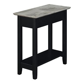 Convenience Concepts American Heritage Flip Top End Table, Faux Birch/Black
