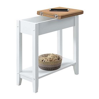 Convenience Concepts American Heritage Flip Top End Table, Faux Birch/Black
