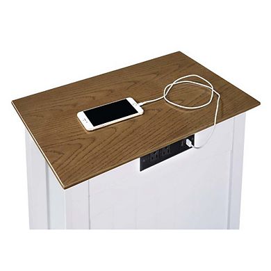 Convenience Concepts Edison End Table with Charging Station and Shelf