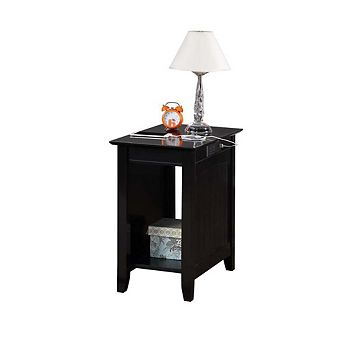 Convenience Concepts Edison End Table with Charging Station and Shelf