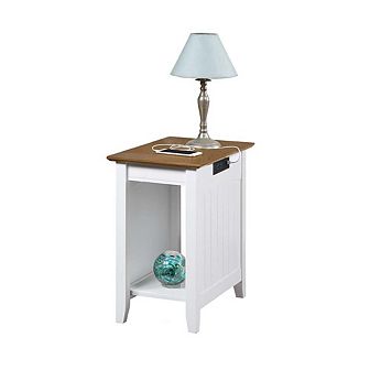 Convenience Concepts Edison End Table with Charging Station and Shelf