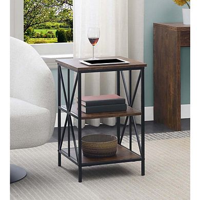 Convenience Concepts Tucson Starburst End Table with Shelves