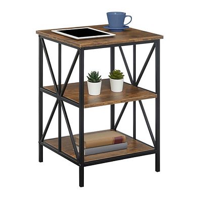 Convenience Concepts Tucson Starburst End Table with Shelves