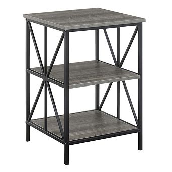 Convenience Concepts Tucson Starburst End Table with Shelves