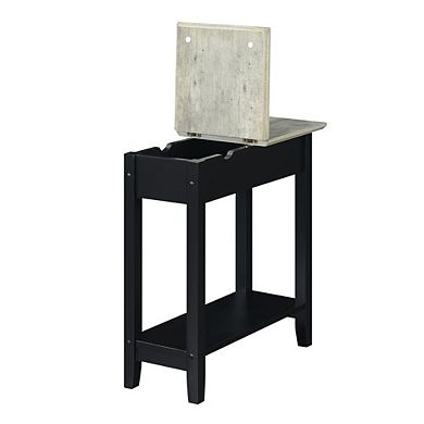 Convenience Concepts American Heritage Flip Top End Table With Charging Station