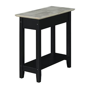 Convenience Concepts American Heritage Flip Top End Table With Charging Station