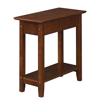 Convenience Concepts American Heritage Flip Top End Table With Charging Station