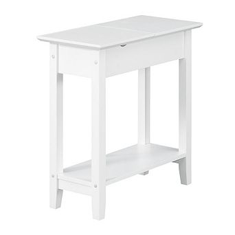 Convenience Concepts American Heritage Flip Top End Table With Charging Station