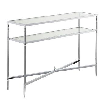 Convenience Concepts Tudor Console Table, Clear Glass/Chrome