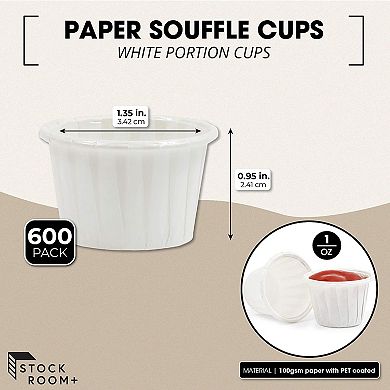 600 Pack Disposable Paper Souffle Cups for Condiments, Food Samples ...