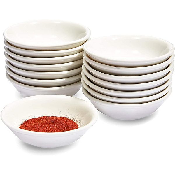 15 Pack Small Ceramic Dipping Sauce Bowls for Restaurants, Bars