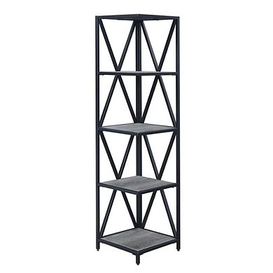 Convenience Concepts Tucson Metal 5 Tier Corner Bookcase