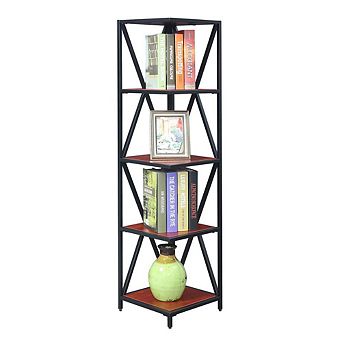 Convenience Concepts Tucson Metal 5 tier Corner Bookcase