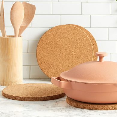 4 Pack Circle Cork Pads Round Non-Slip Oven Trivet Hot Pan Placemats Holder 9"