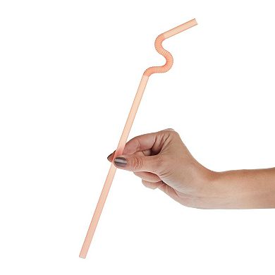 200 Pack Plastic Extra Long Straws, 13 Inch Disposable Straws, 4 Rainbow Colors
