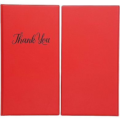 10 Pack Restaurant Guest Check Presenters for Waitresses, Red Thank You Server Books (10.5 x 5.5 Inches)