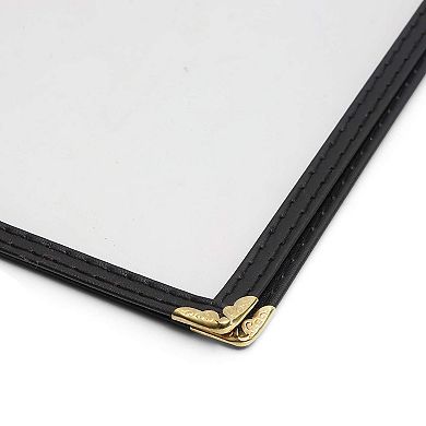 12 Pack Clear Restaurant Menu Covers with Double Panels, 8.5 x 11 In