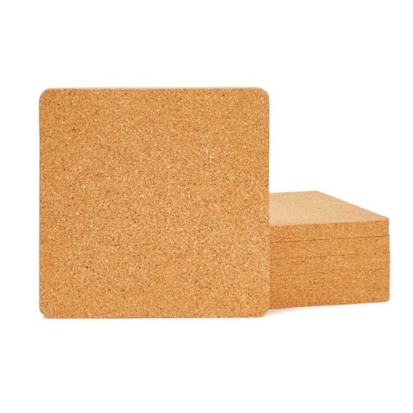 6 Pack Square Cork Trivet, Hot Pads, Corkboard Placemats for Kitchen