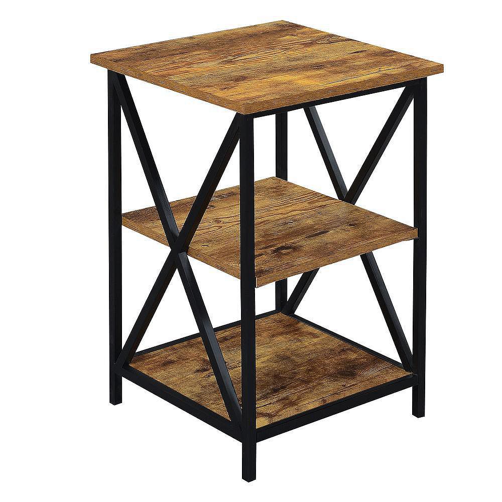 Convenience Concepts Tucson 3 Tier End Table, Brown/Black
