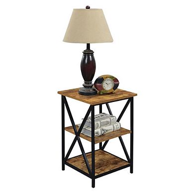 Convenience Concepts Tucson 3 Tier End Table, Brown/Black